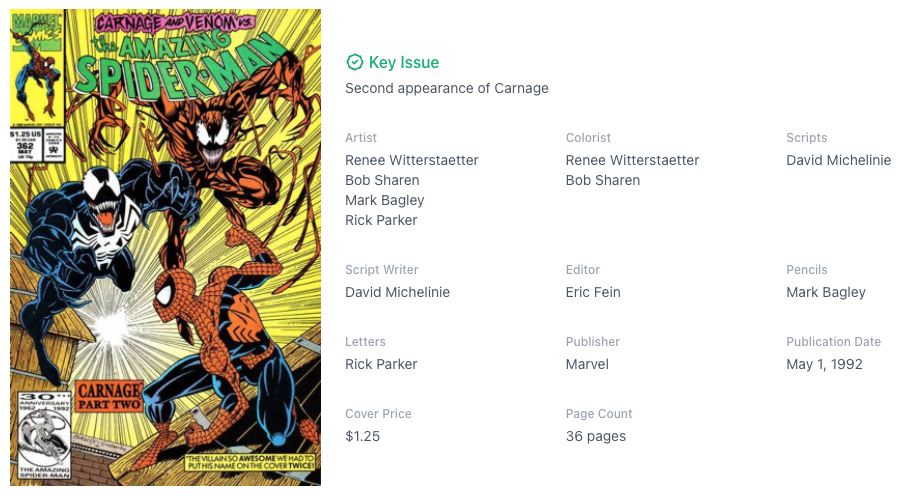 White Pages! Amazing Spider-Man #362 CGC 9.8 - Carnage & Venom