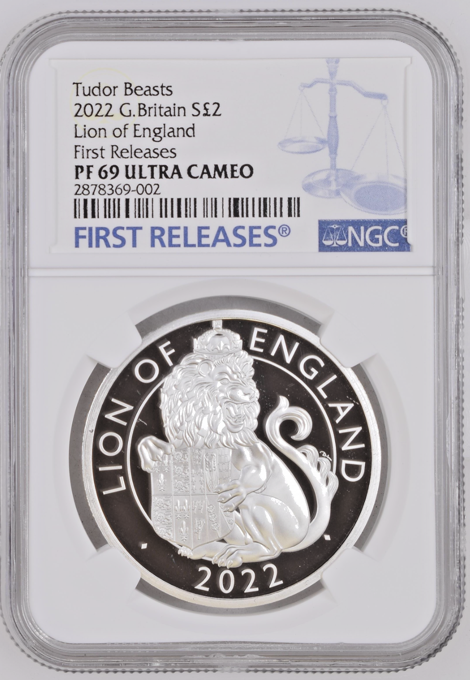 Royal Tudor Beasts Lion of England 2022 1oz Silver Proof NGC PF69 First Release