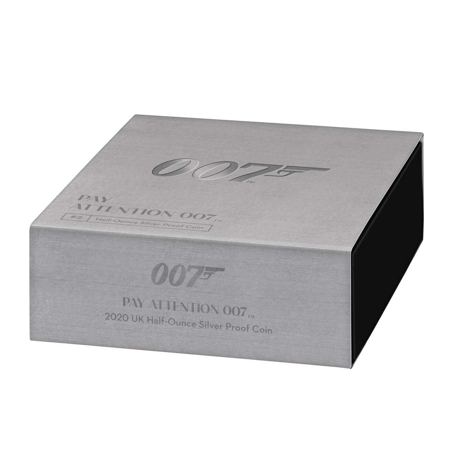 2020 James Bond Half Ounce Silver Proof Coin - Pay Attention - Royal Mint