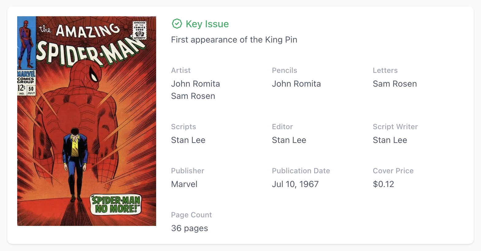 Amazing Spider-Man #50 CGC 7.5 - 1st Appearance Kingpin