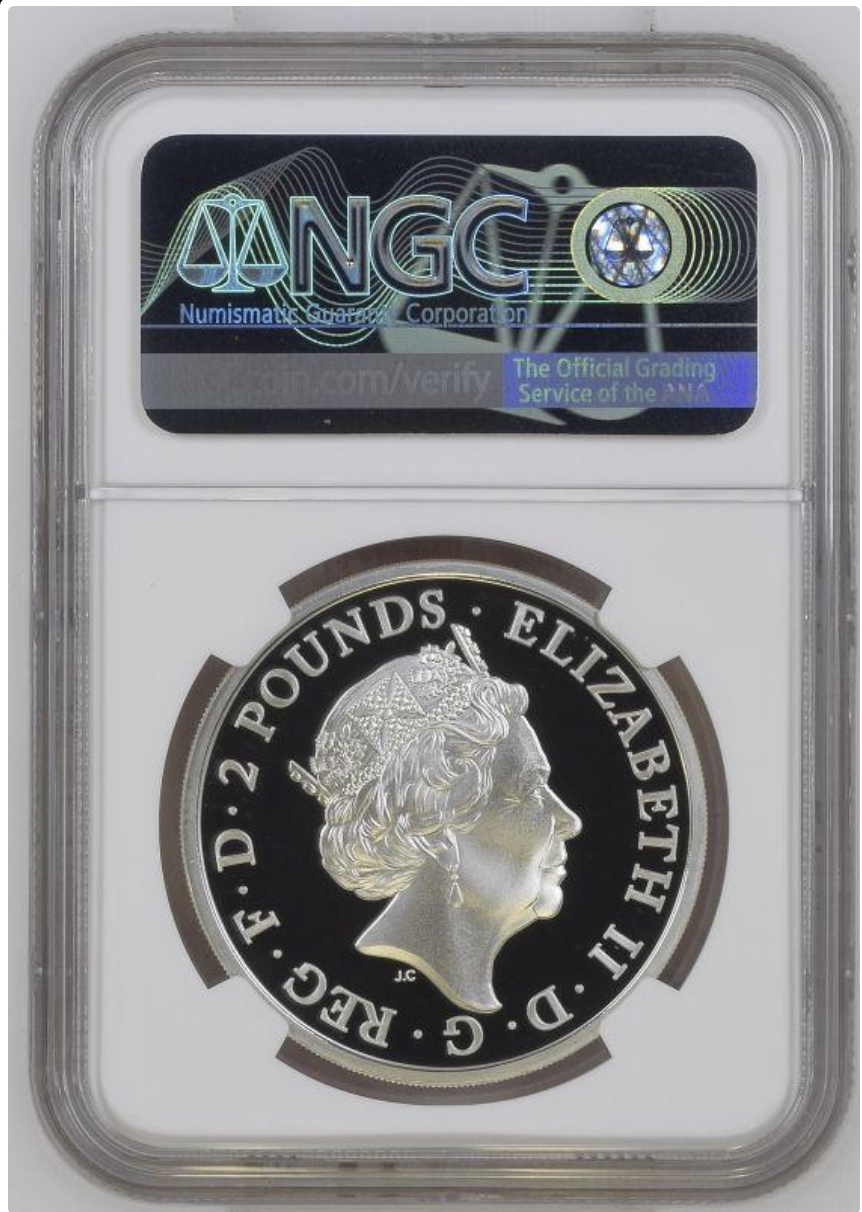 2021 Silver 1 oz The Queen's Beasts 2021 Proof NGC PF 70 ULTRA CAMEO Box & COA