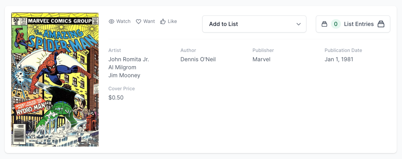 White Pages Newsstand! Amazing Spider-Man #212 CGC 5.5 - 1st Hydro Man