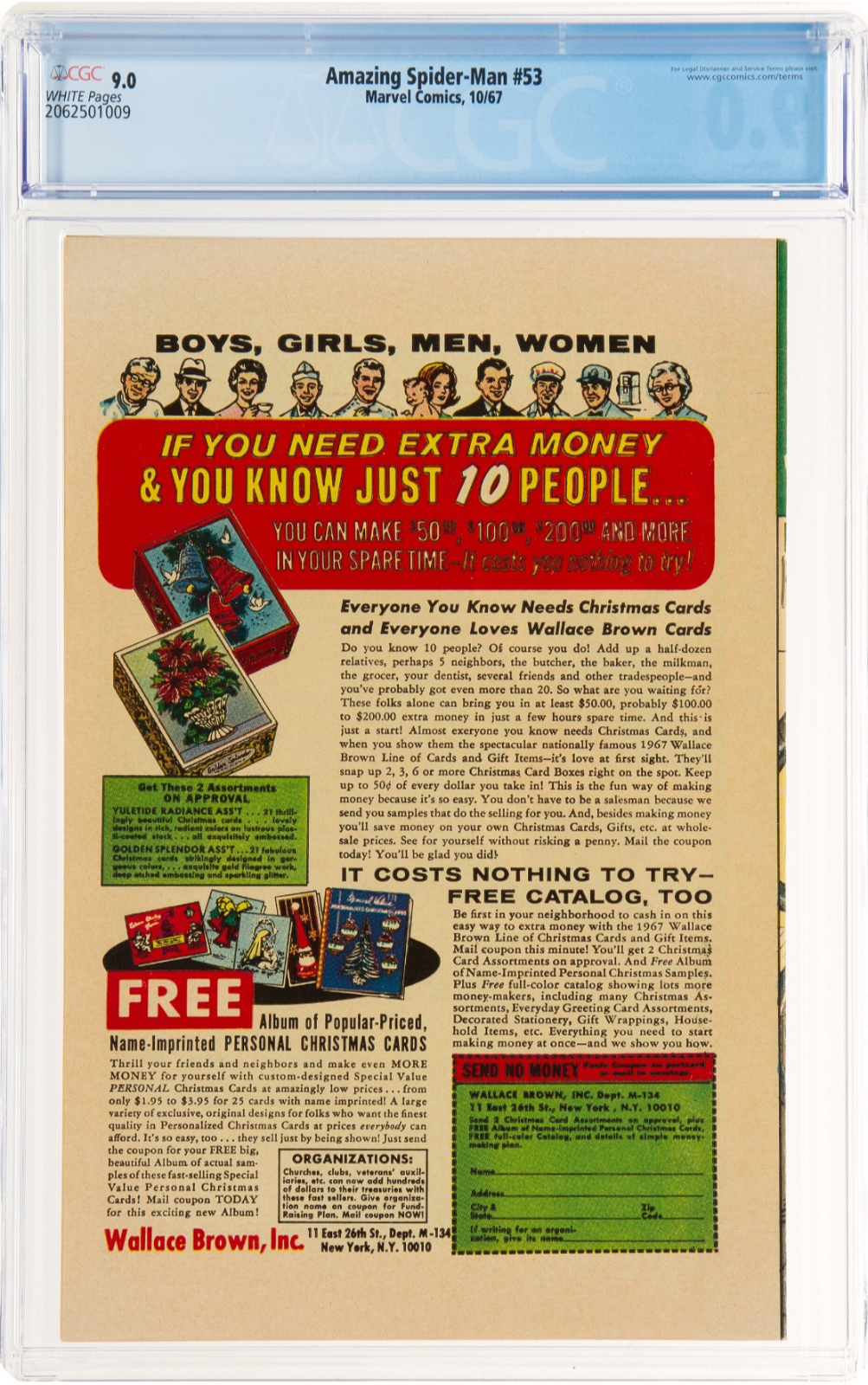 Rare White Pages Amazing Spider-Man #53 CGC 9.0  Doctor Octopus Appearance