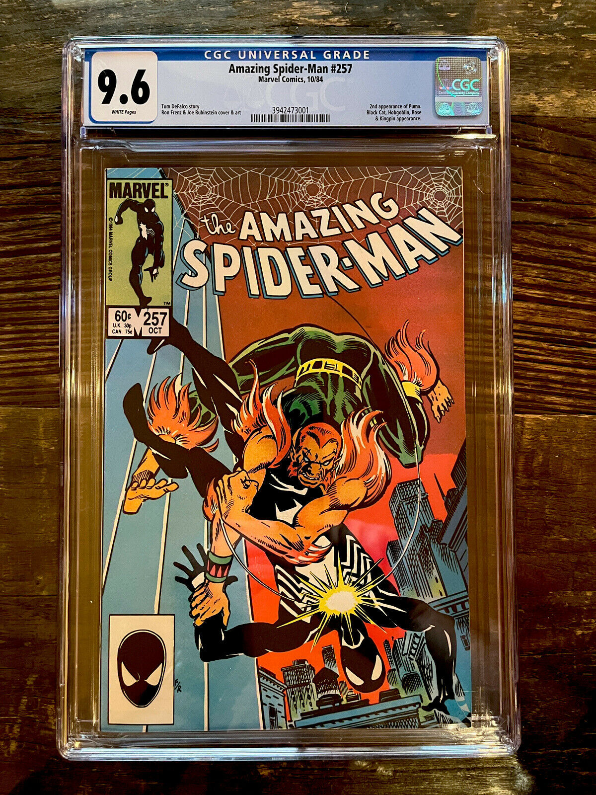 White Pages! Amazing Spider-Man #257 CGC 9.6 - 2nd Appearance Puma