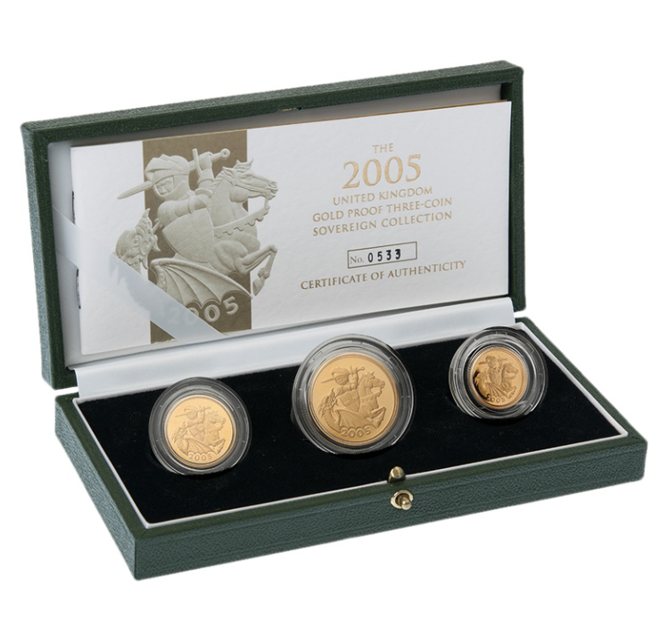 2005 Gold Proof Sovereign Three Coin Set