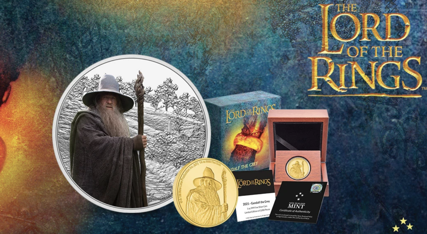 Lord of the Rings - Complete Set 2021 1 oz Silver Coins (Gandalf, Frodo, Sauron)