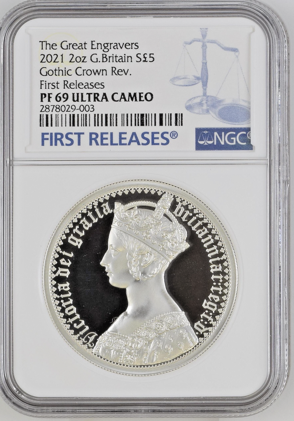 2021 Gothic Crown Portrait 2 oz Silver Proof NGC PF69 UC First Releases
