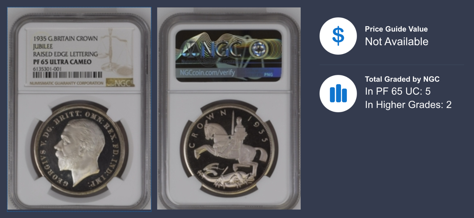 1935 King Edward VII Crown Jubilee Proof Silver Coin NGC PF65 Ultra Cameo