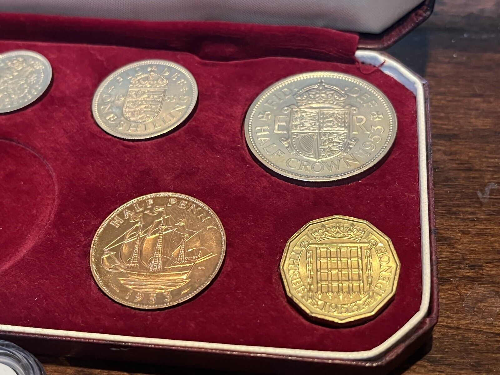 Rare Cameo! 1953 Great Britain Proof Crown Set - Coronation Crown NGC PF64 Cameo