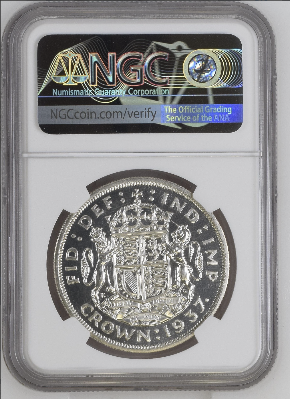 Rare Cameo! GB 1937 Crown Proof King George VI NGC PF-65