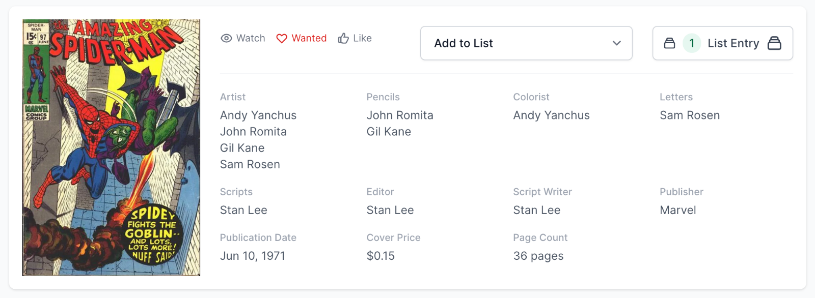 Rare White Pages! Amazing Spider-Man #99 CGC 6.5 - NYC Label - Green Goblin