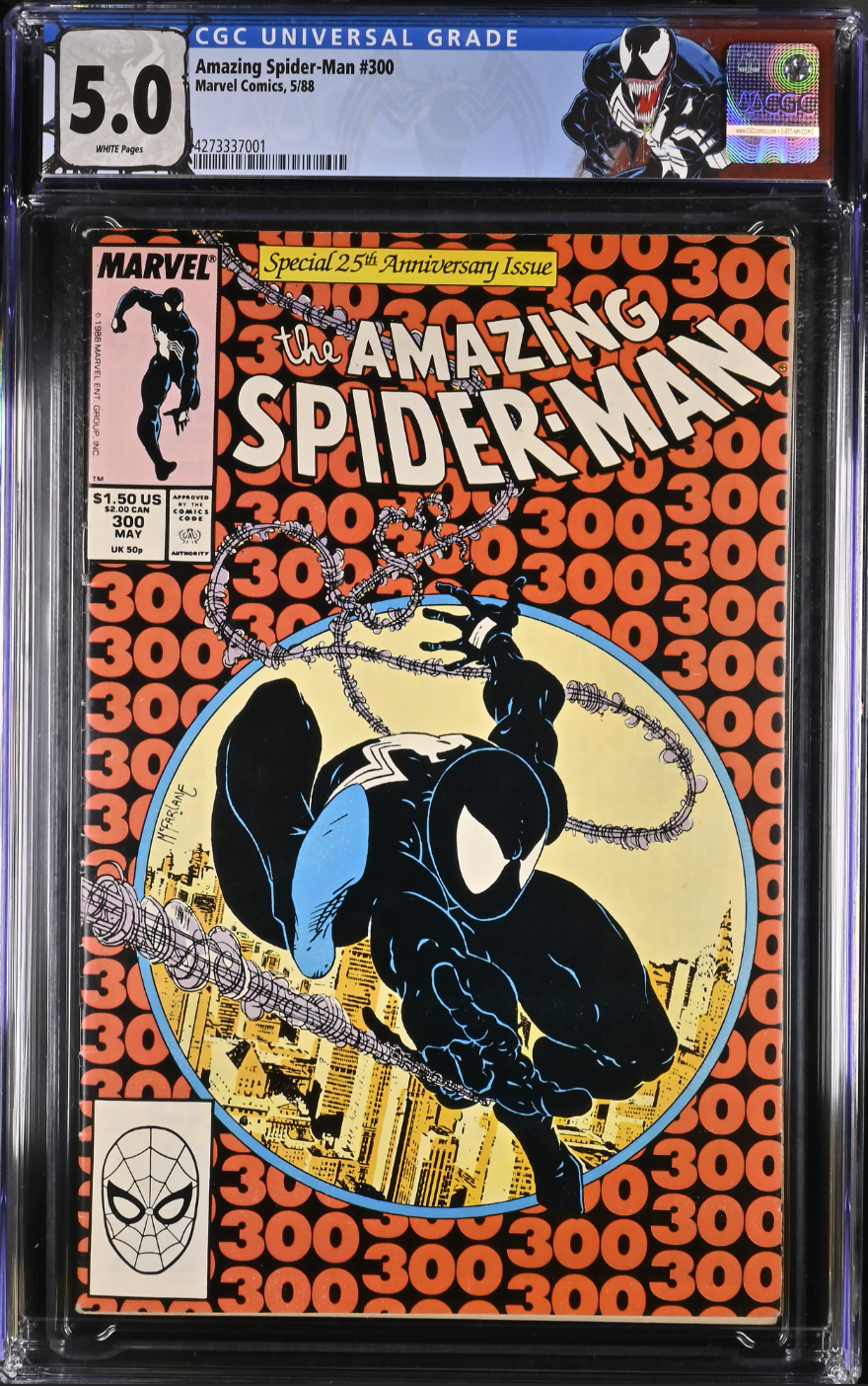 White Pages Newsstand! Amazing Spider-Man #300 CGC 5.0 - Venom Custom Label