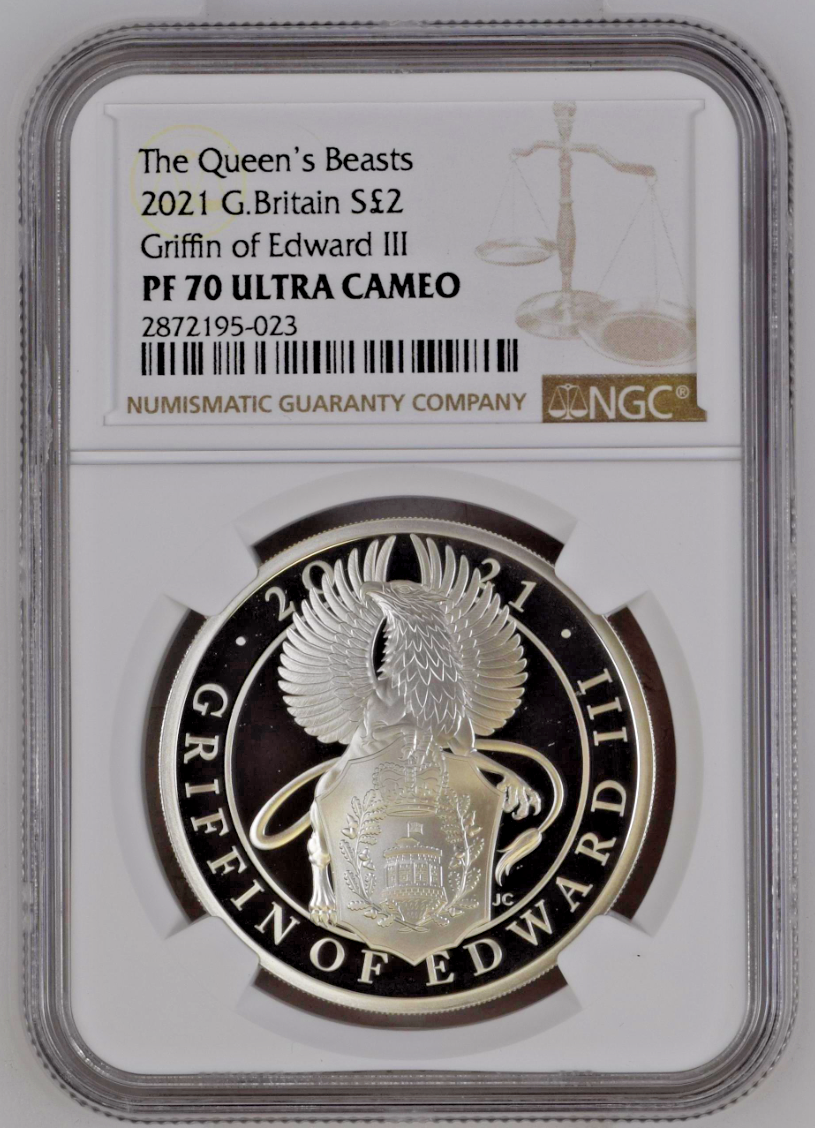 The Griffin of Edward III 2021 UK One Ounce Silver Proof Coin NGC PF70 UC