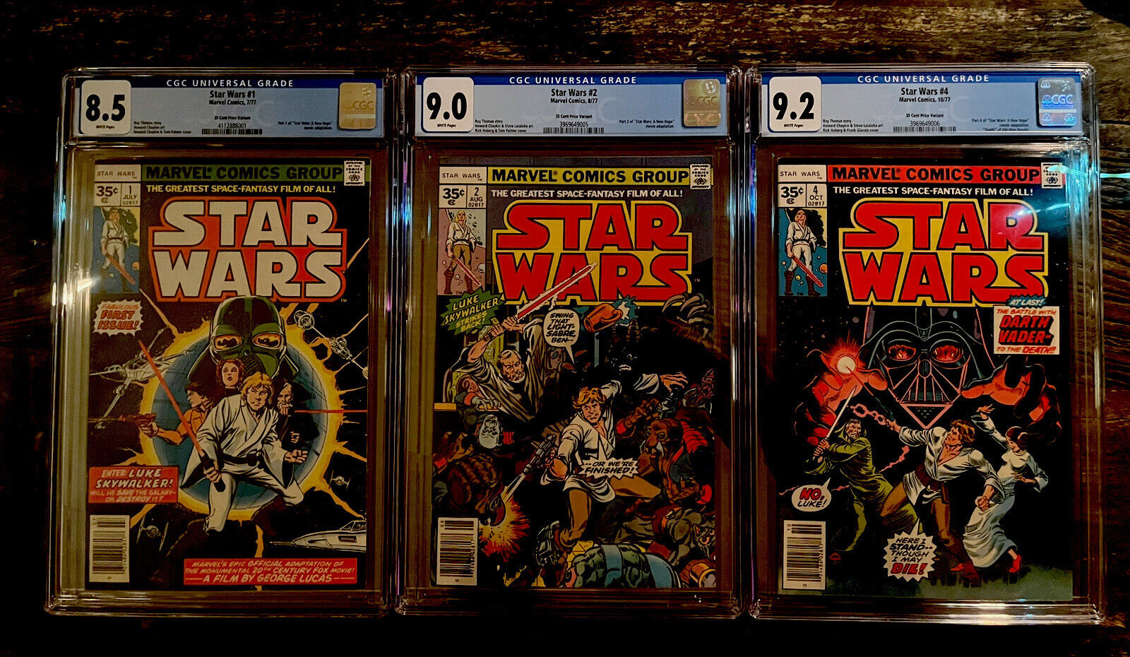 Rare 35 Cent Variant Set!!! Star Wars #1 (8.5), #2 (9.0), #4 (6.5) (9.2)