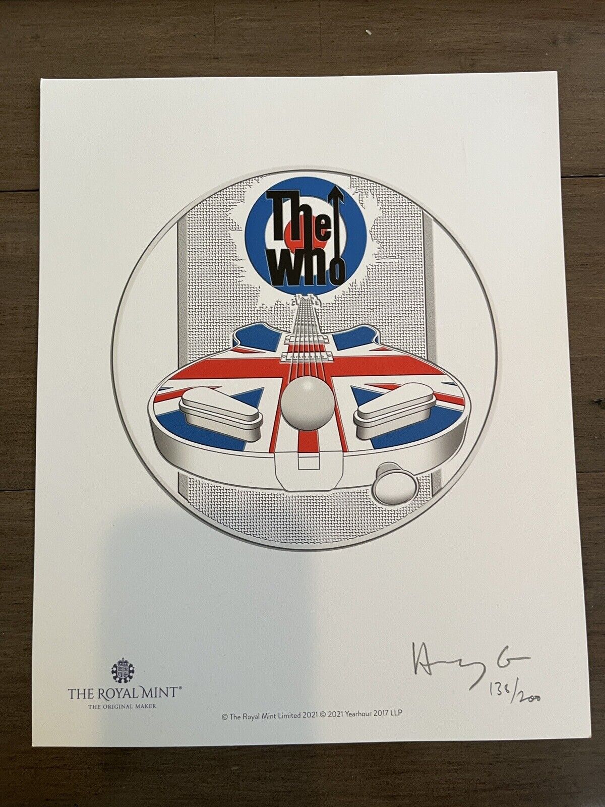2021 Great Britain Royal Mint The Who Limited Edition Print (Music Legends)