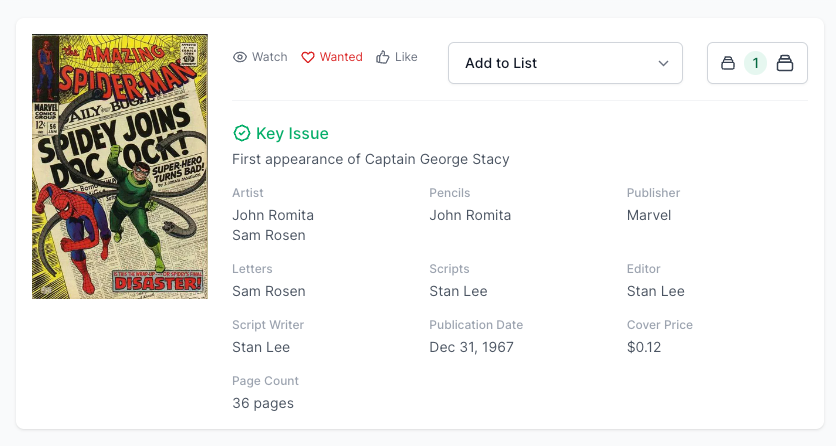 Rare White Pages! Amazing Spider-Man #56 CGC 6.5 1st Appearance George Stacy