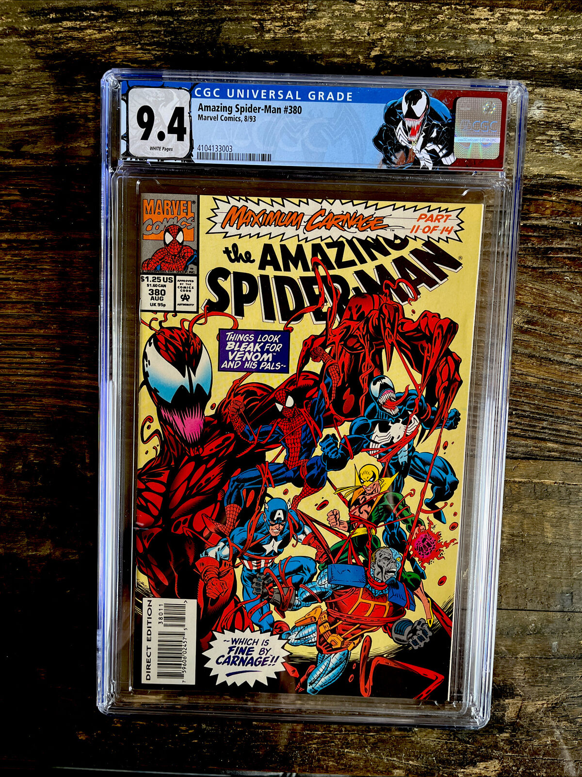 New Venom Label! Amazing Spider-Man #380 CGC 9.4  - Venom & Carnage