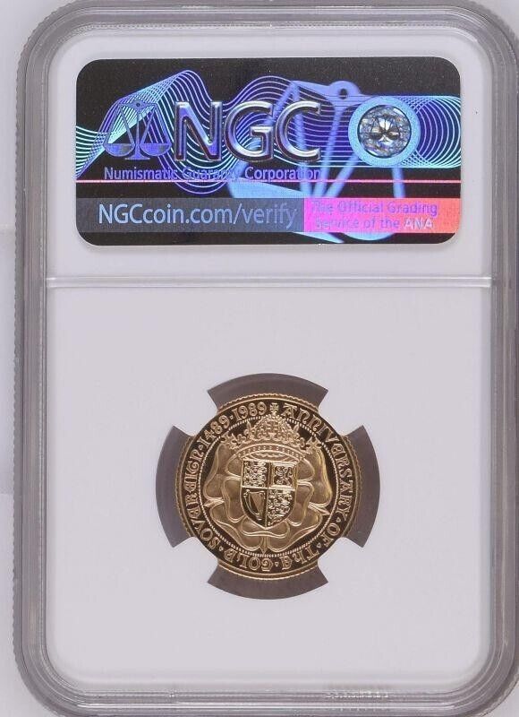 1989 Gold Sovereign 500th Anniversary Proof NGC PF 70 ULTRA CAMEO