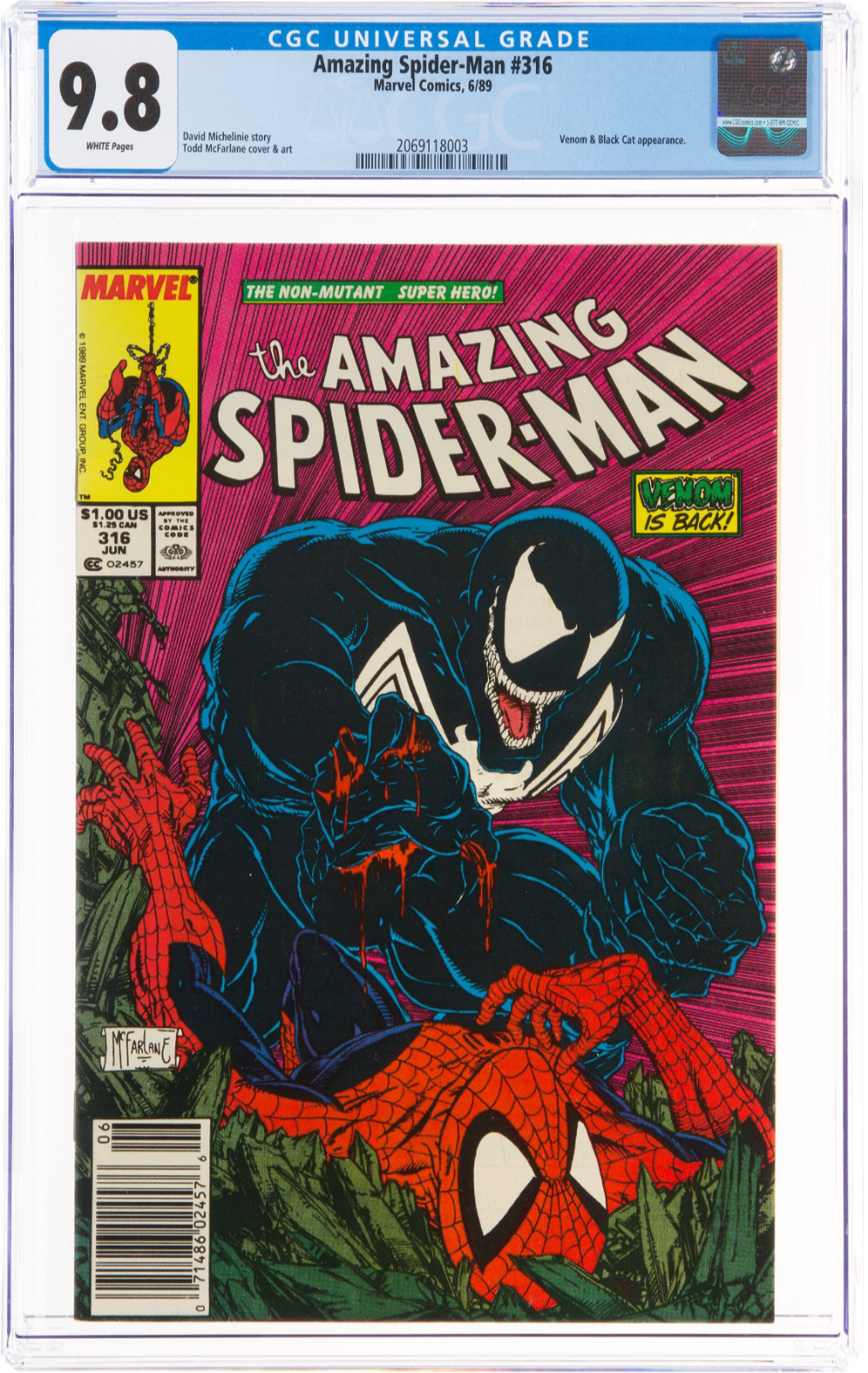 White Pages Newsstand! Amazing Spider-Man #316 CGC 9.8  1st Venom Cover