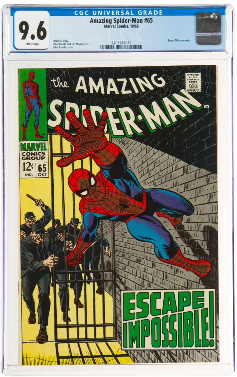 High Grade Rare White Pages! Amazing Spider-Man #65 CGC 9.6 - Foggy Nelsen