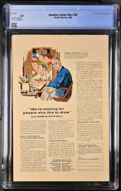 Rare White Pages! Amazing Spider-Man #56 CGC 6.5 1st Appearance George Stacy