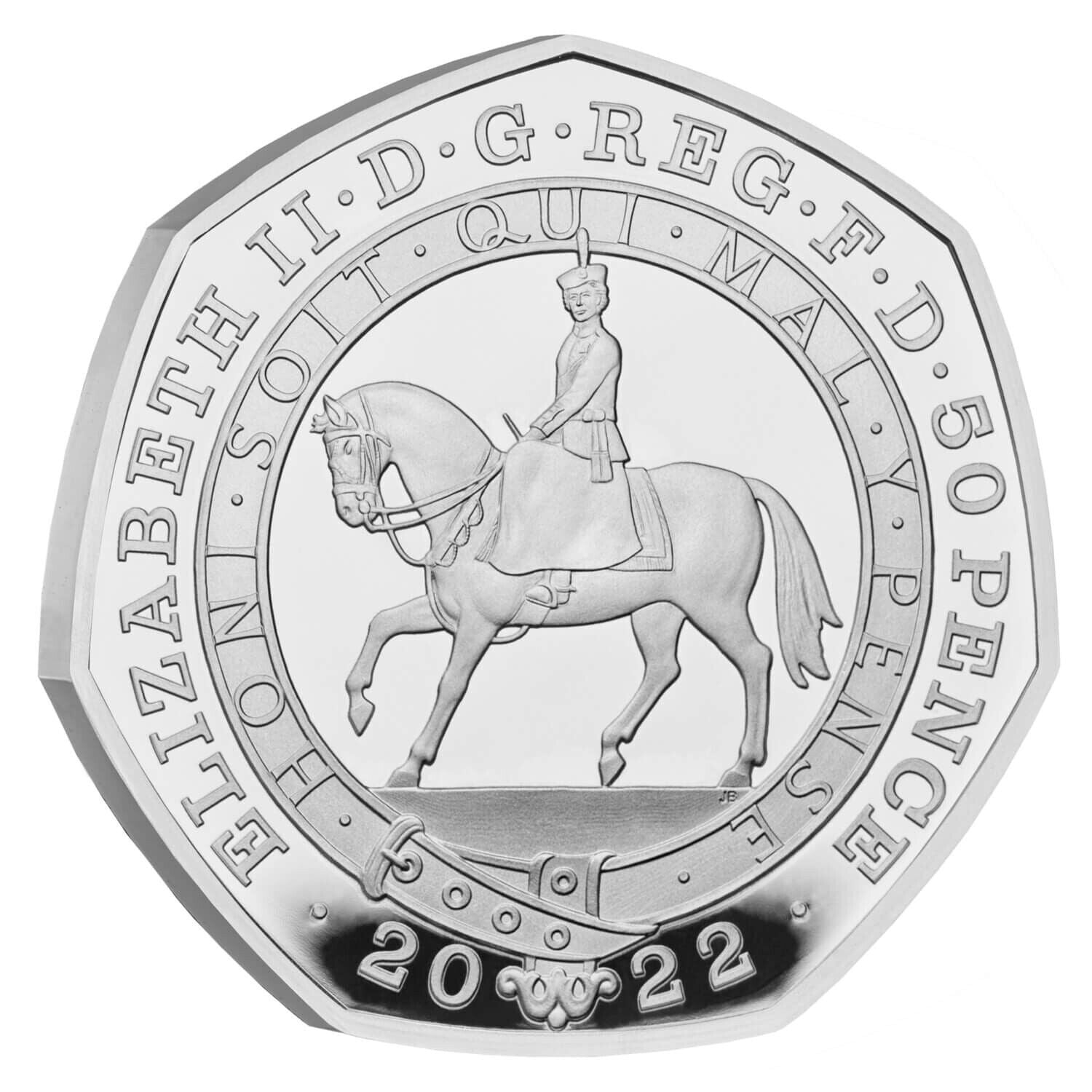The Platinum Jubilee of Her majesty The Queen 2022 50p Silver Proof Coin Cover