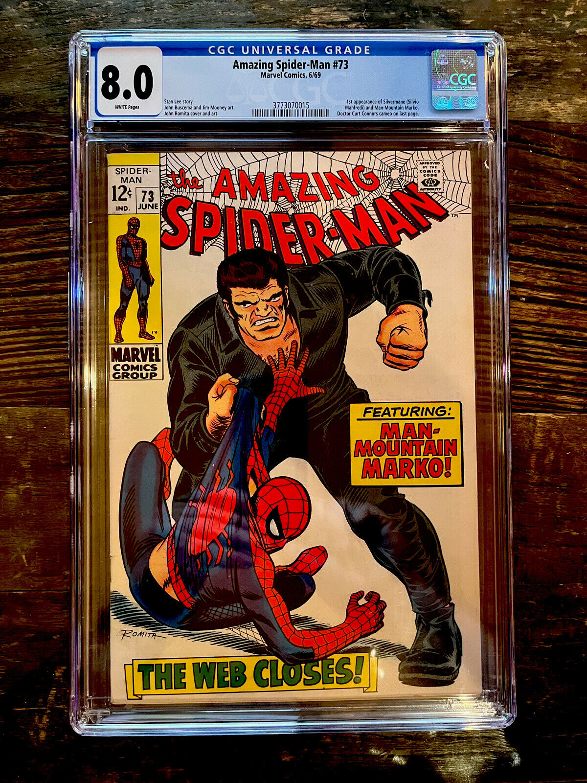 White Pages! Amazing Spider-Man #73 CGC 8.0 - 1st Appearance Man-Mountain Marko