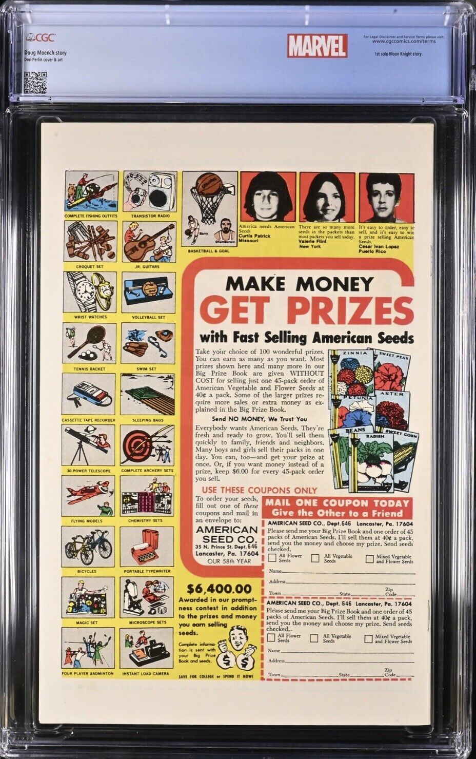 Rare White Pages 30 Cent! Marvel Spotlight #28 CGC 9.6 1st solo Moon Knight