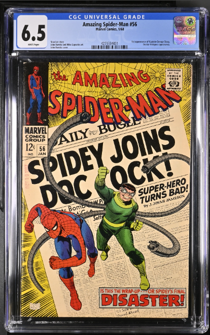 Rare White Pages! Amazing Spider-Man #56 CGC 6.5 1st Appearance George Stacy