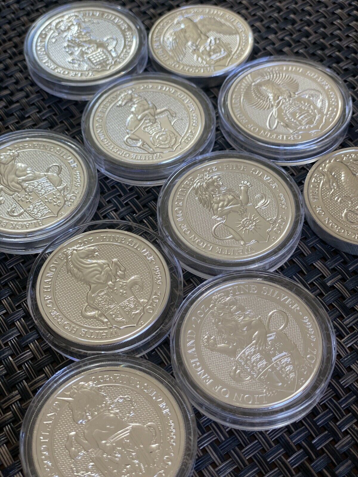 The Queen's Beasts 2oz Silver Bullion Complete Collection Case & Coins