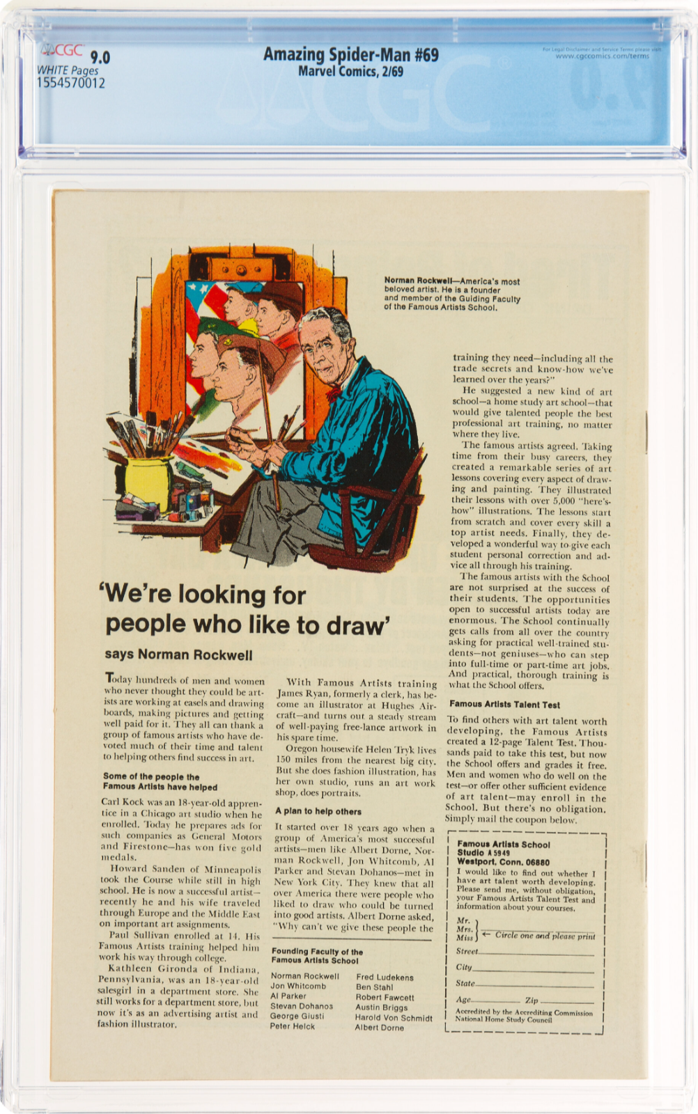 Rare White Pages! Amazing Spider-Man #69 CGC 9.0 Kingpin Appearance