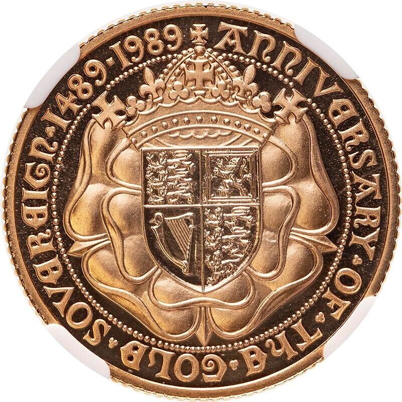 1989 Gold Sovereign 500th Anniversary Proof NGC PF 70 ULTRA CAMEO