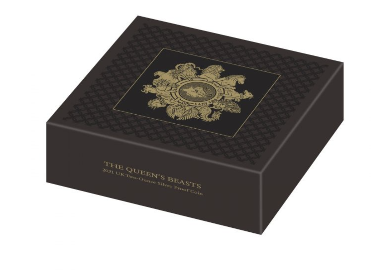 The Queen's Beasts 2021 UK Two-Ounce Silver Proof Coin (w/ Box & COA)