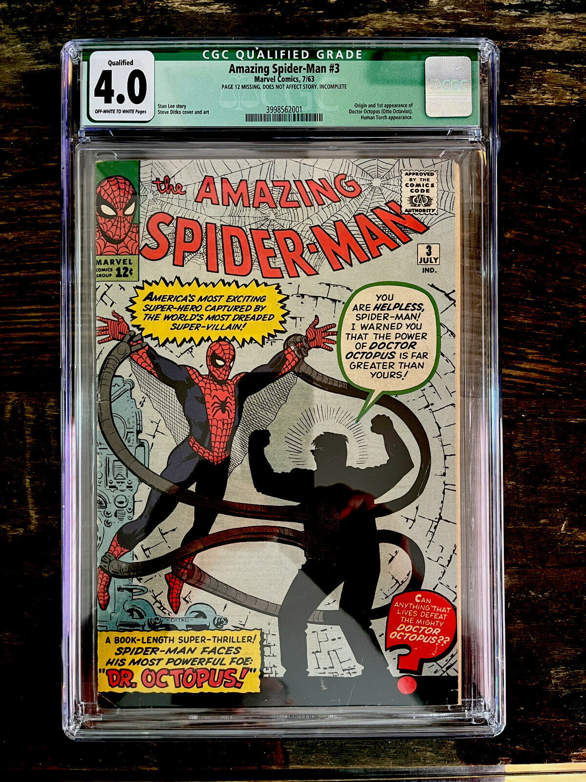 Amazing Spider-Man #3 CGC 4.0 Off White to White Pages
