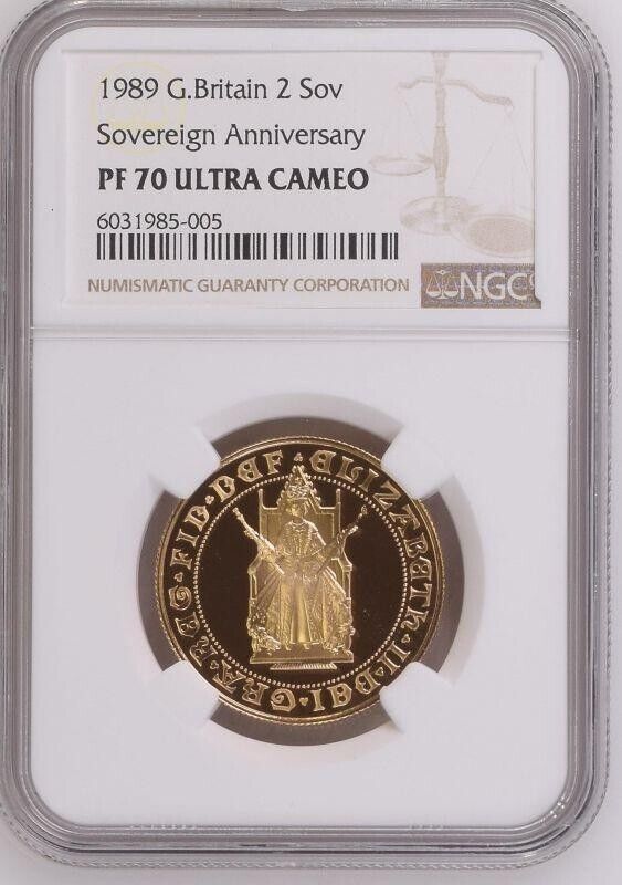 1989 Gold 2 Pounds (Double Sovereign) 500th Anniversary NGC PF 70 ULTRA CAMEO