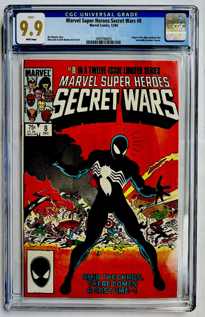 Graded Mint White Pages! Marvel Secret Wars #8 CGC 9.9 - Origin Black Costume