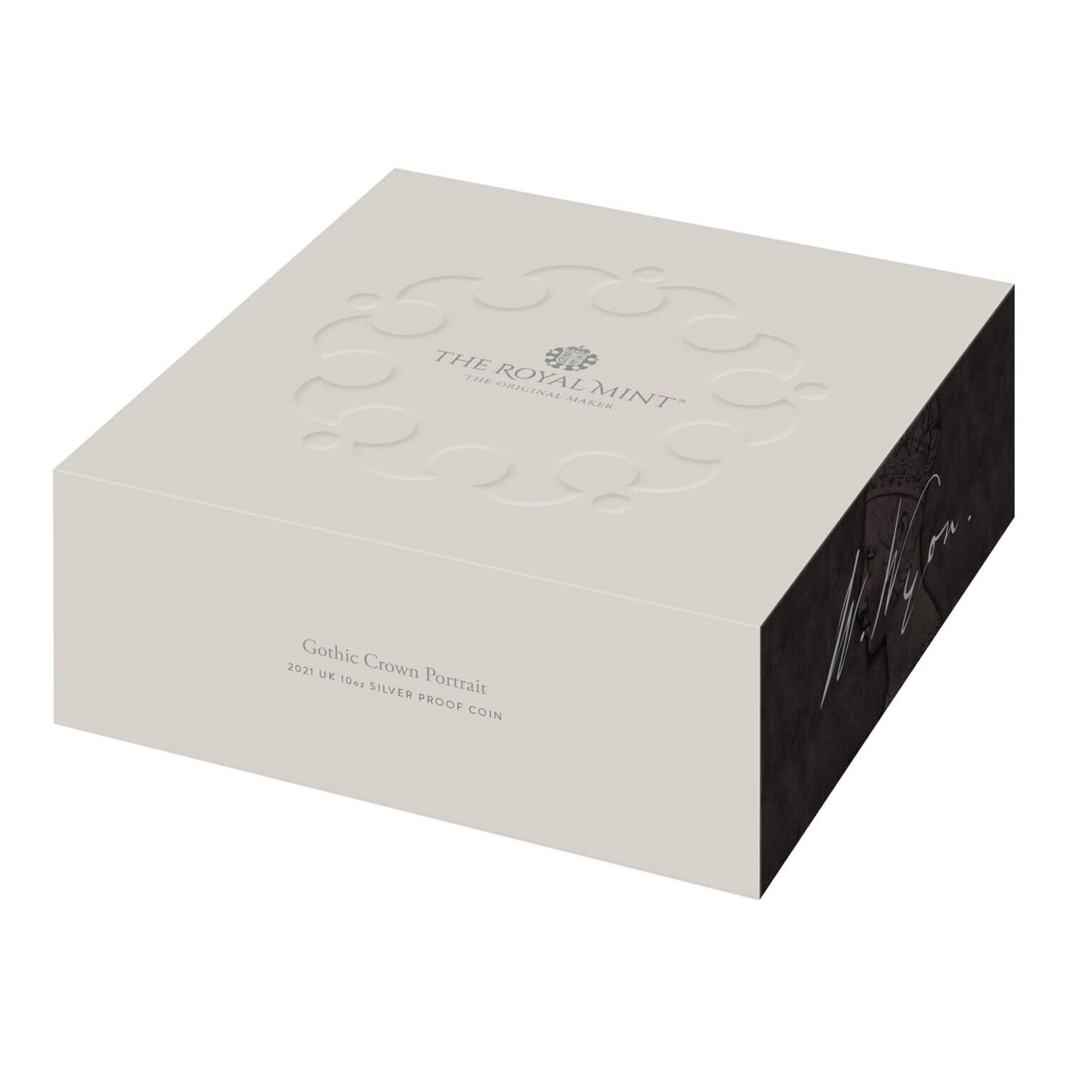 Gothic Crown Portrait 2021 UK 10oz Silver Proof Coin