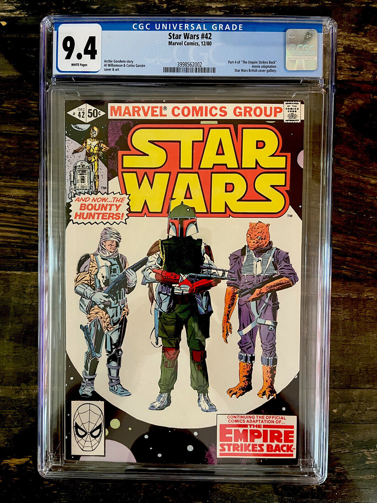 Rare! Star Wars #42 CGC 9.4 White Pages - 1st Boba Fett