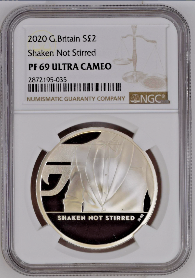 2020 G.Britain Shaken Not Stirred James Bond 1 oz Silver Proof NGC PF69 UC