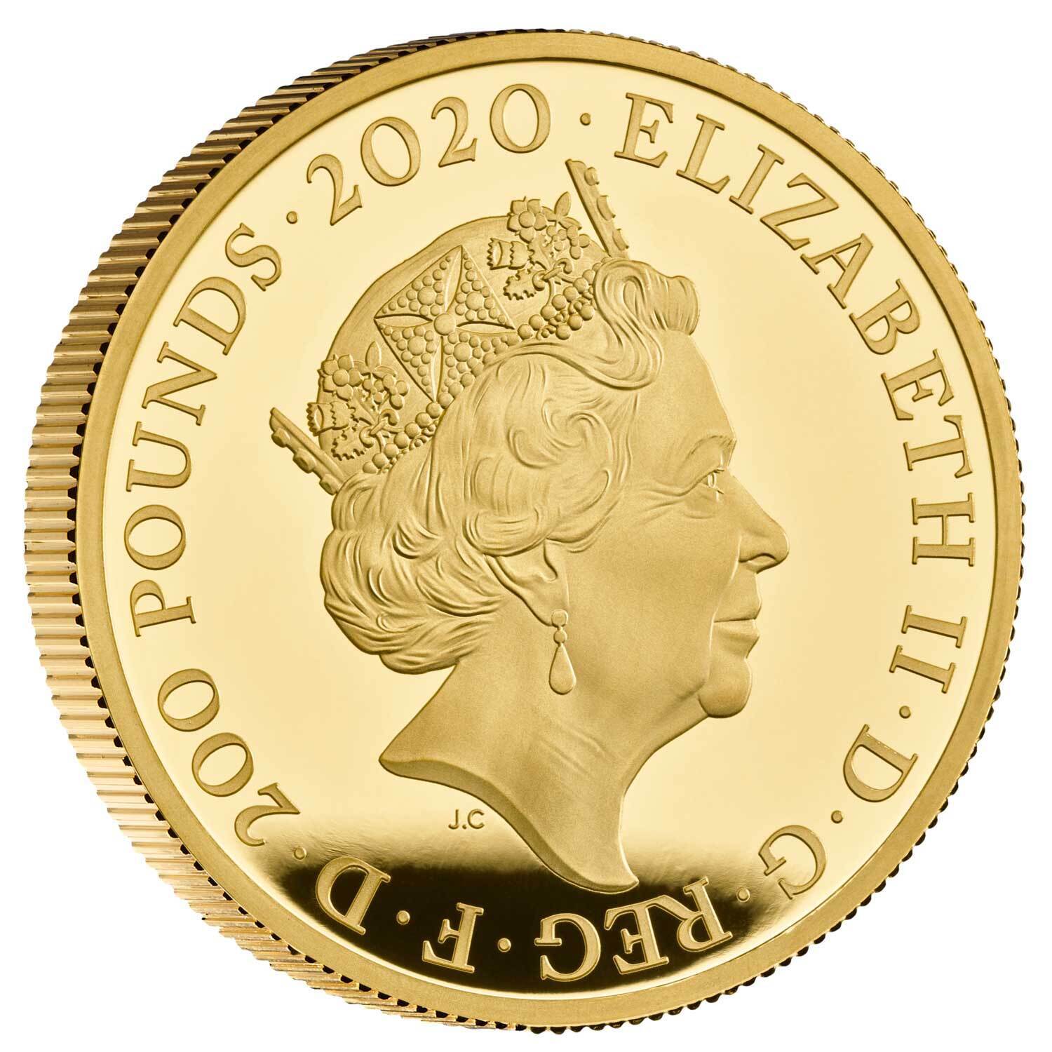 Three Graces 2020 UK Two-Ounce Gold Proof Coin NGC PF70 First Release