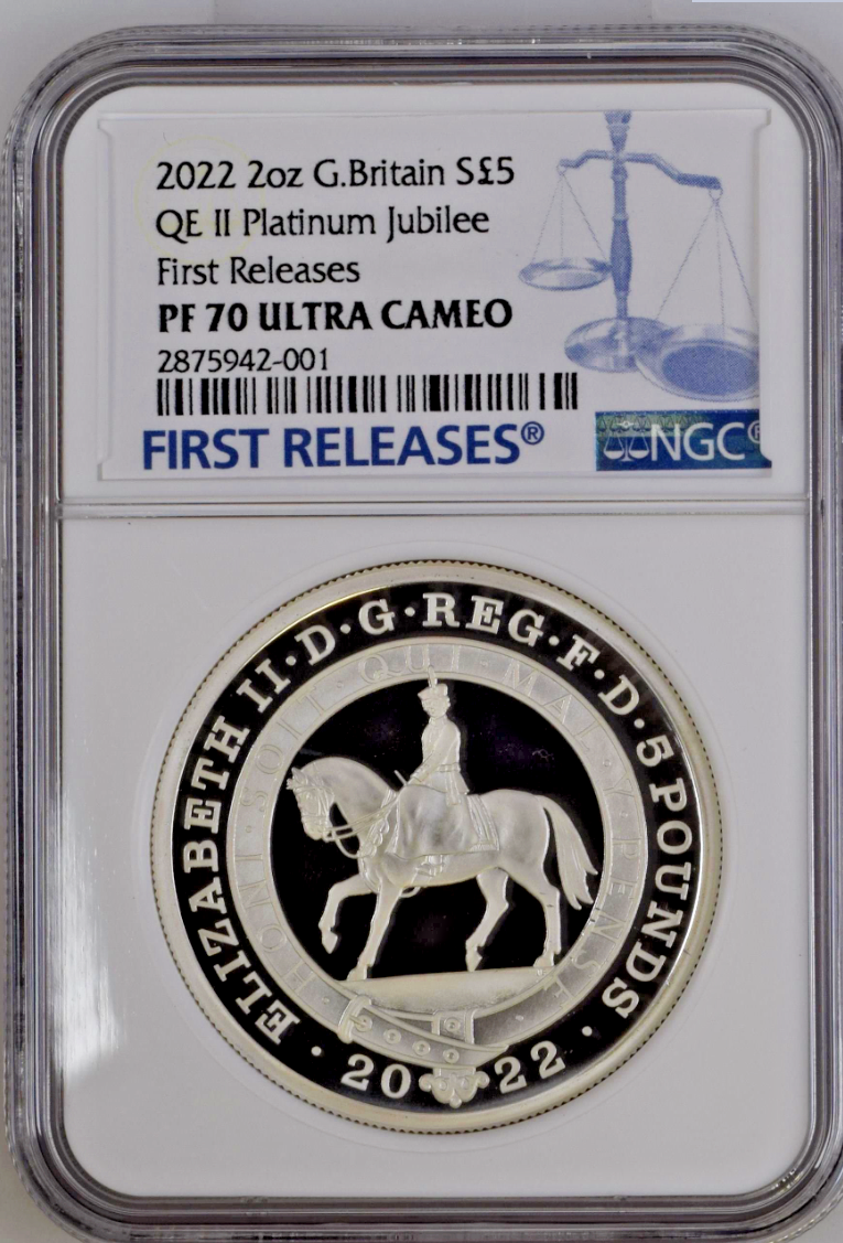 The Platinum Jubilee Queen 2022 UK 2oz Silver Proof NGC PF70 UC First Release
