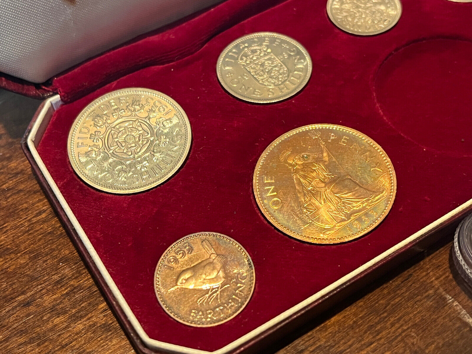 Rare Cameo! 1953 Great Britain Proof Crown Set - Coronation Crown NGC PF64 Cameo