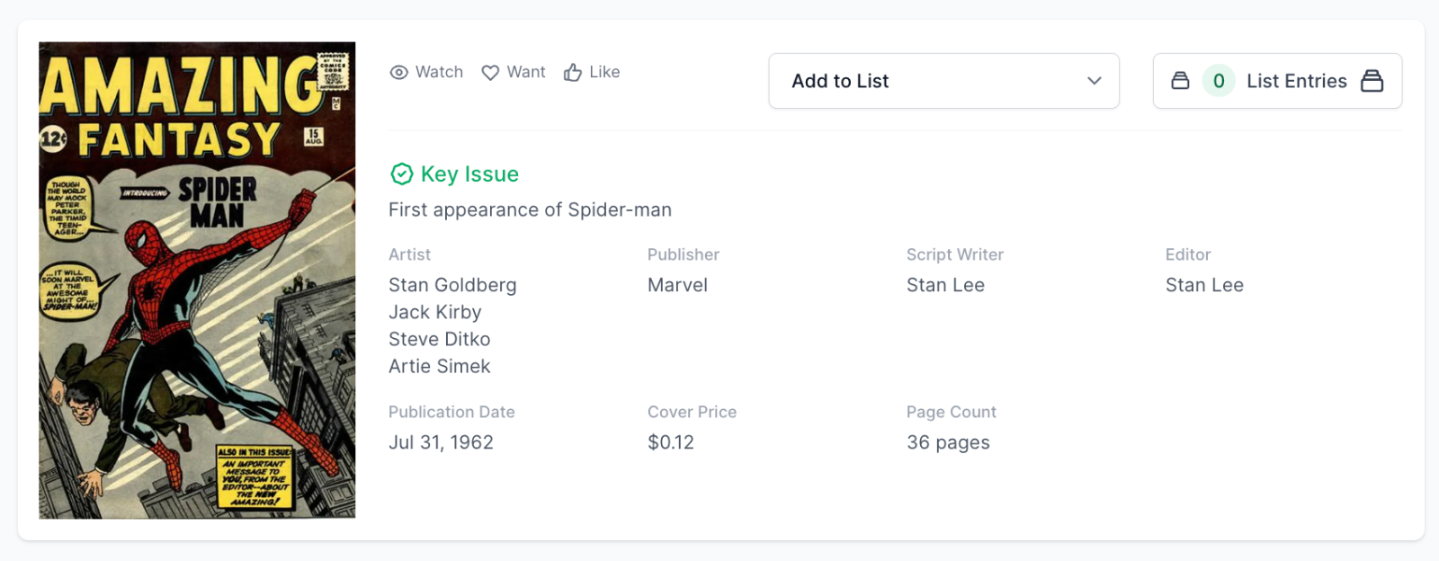 Extremely Rare White Pages! Amazing Fantasy 15 - 1st Spider-man Appearance