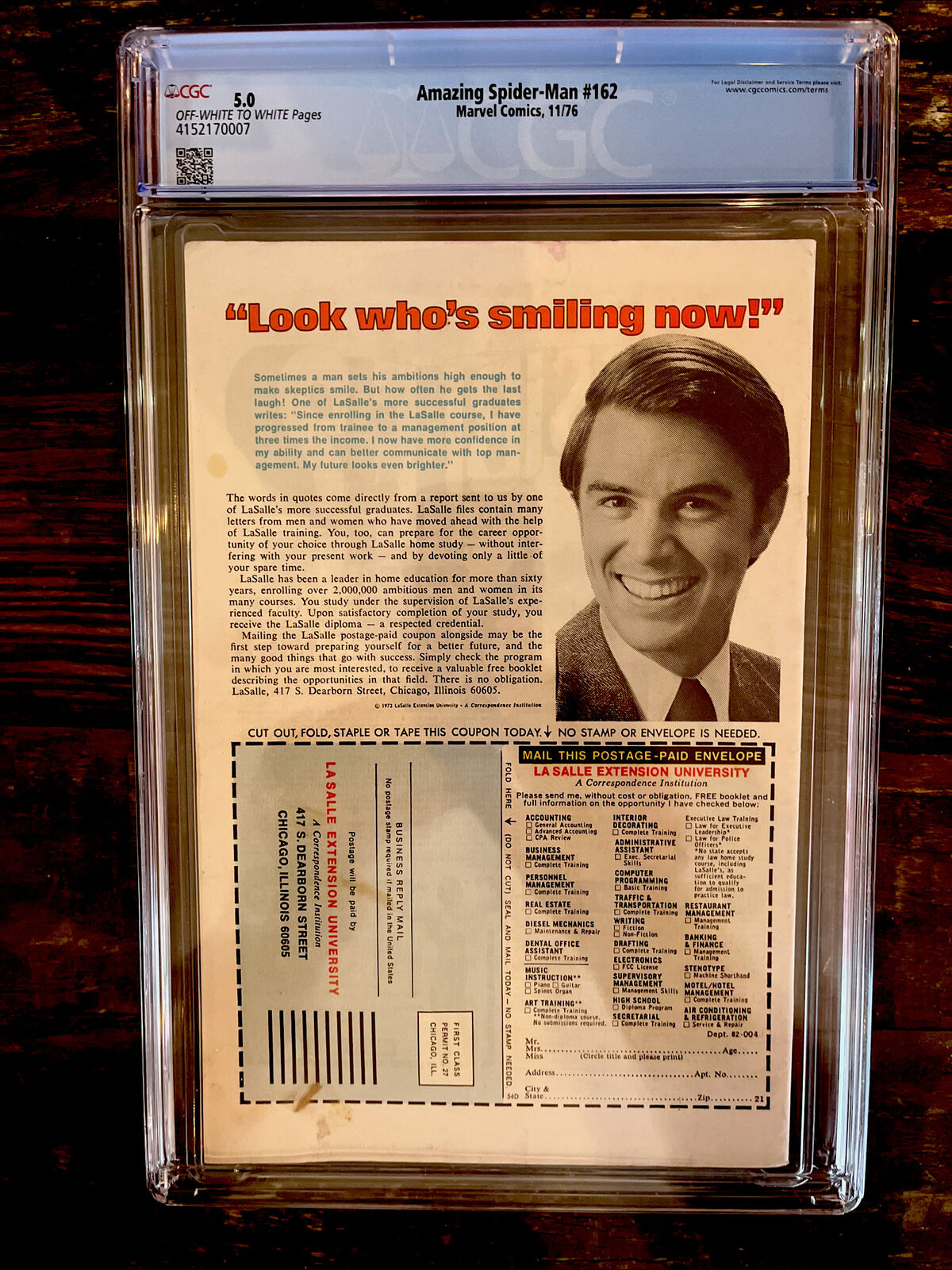 Amazing Spider-Man #162 CGC 5.0  1st Jigsaw! Punisher appearance