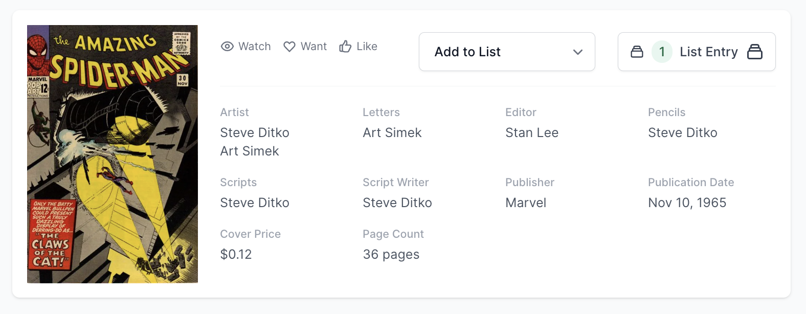 Spider-man Label! Amazing Spider-Man #30 CGC 5.0 - 1st Appearance Cat Burglar