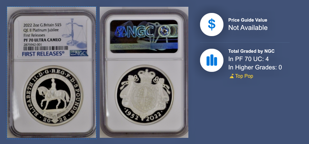 The Platinum Jubilee Queen 2022 UK 2oz Silver Proof NGC PF70 UC First Release