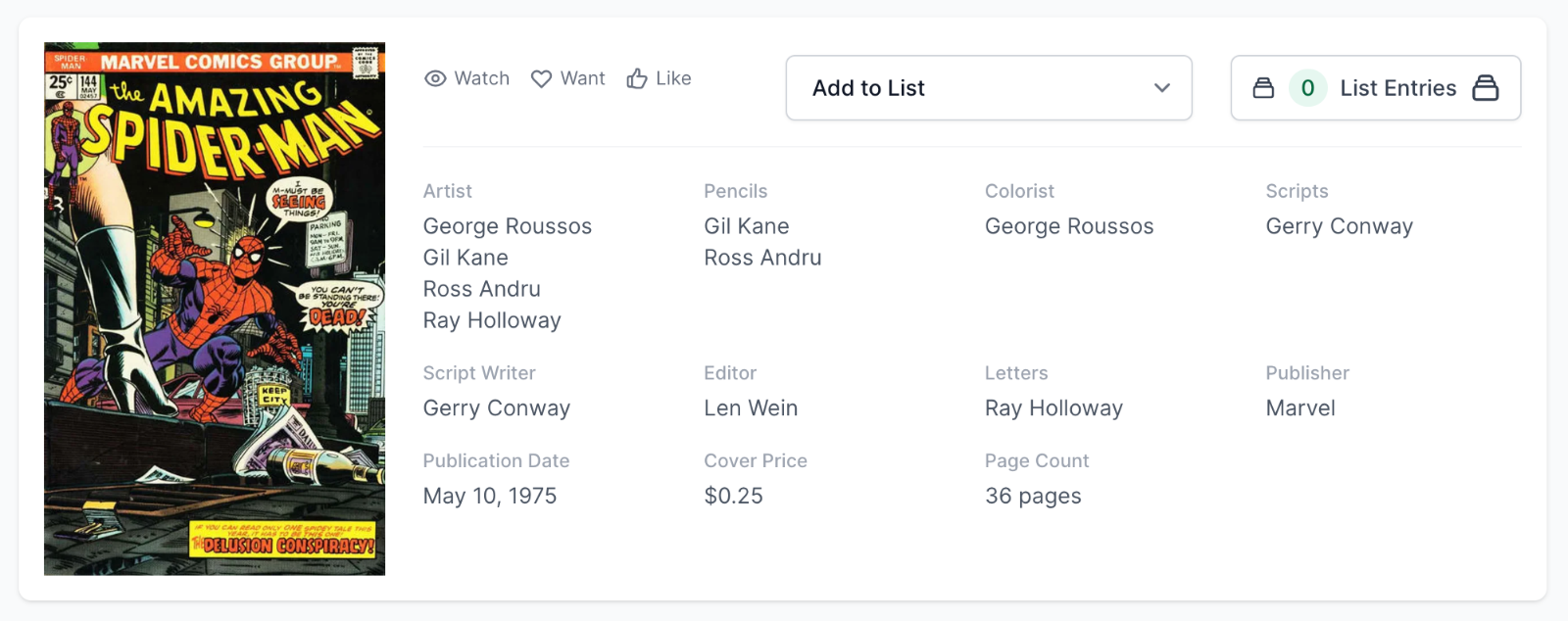 White Pages! Amazing Spider-Man #144 CGC 9.6  Cyclone & Gwen Stacy Clone