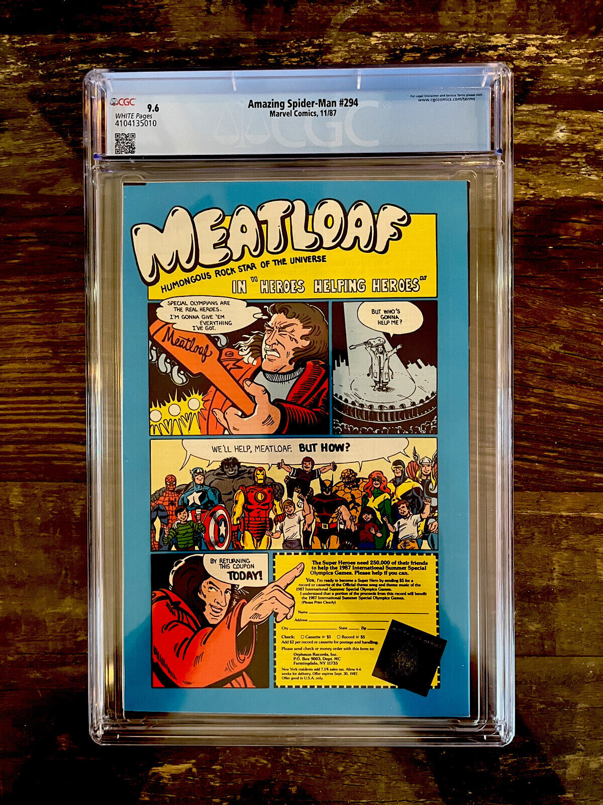 White Pages! Amazing Spider-Man #294 CGC 9.2 "Death" Kraven the Hunter