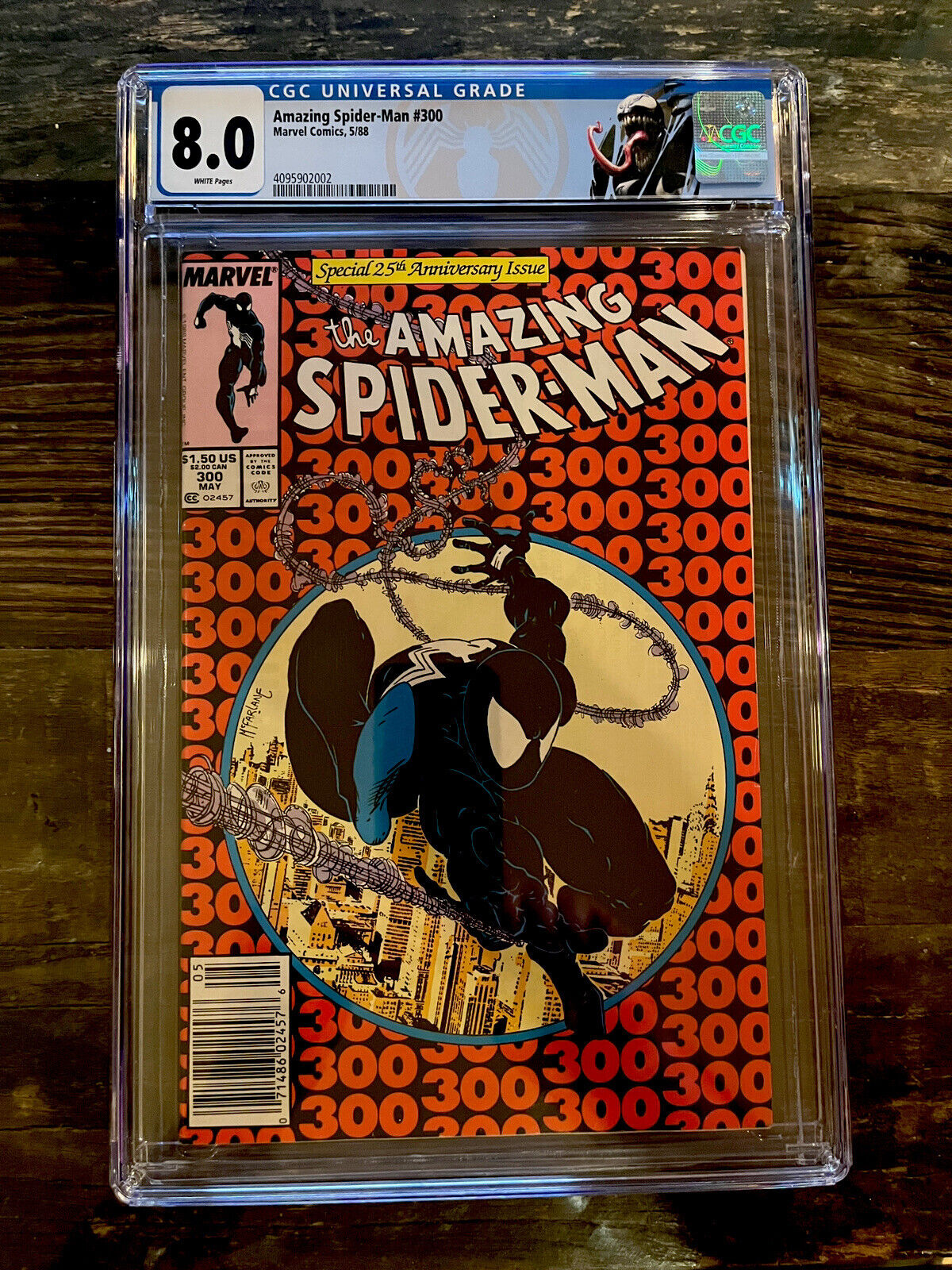 White Pages Newsstand! Amazing Spider-Man #300 CGC 8.0  Venom Origin 1st Full