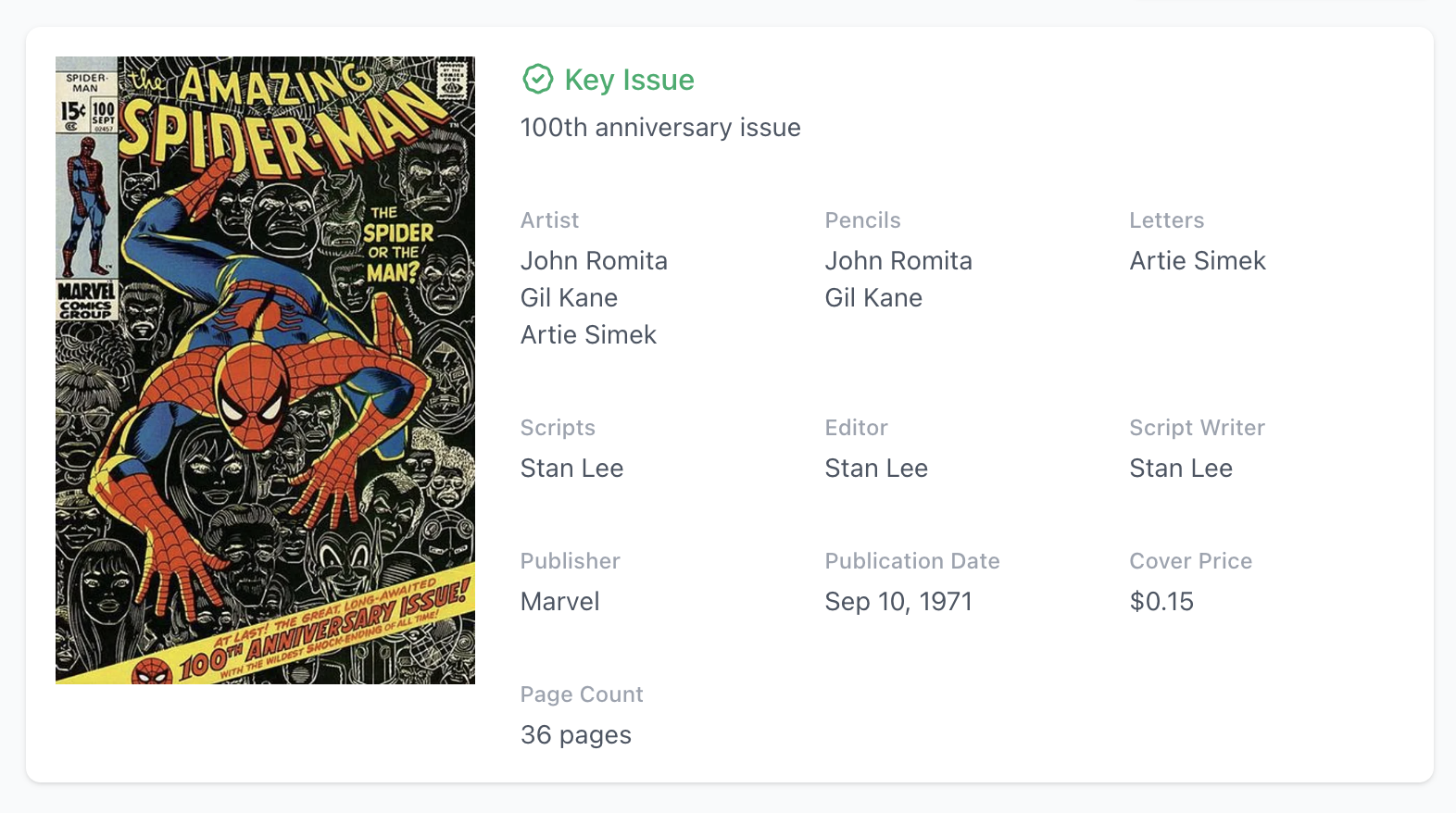 Rare White Pages! Amazing Spider-Man #100 CGC SS 8.0 - Signature John Romita